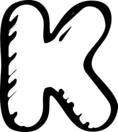 Kickstarter Letter Logo Sketch Editable Svg Line Art, Free Vectors File